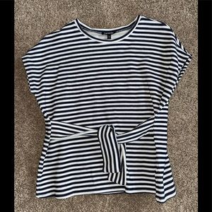 Express navy and white striped top